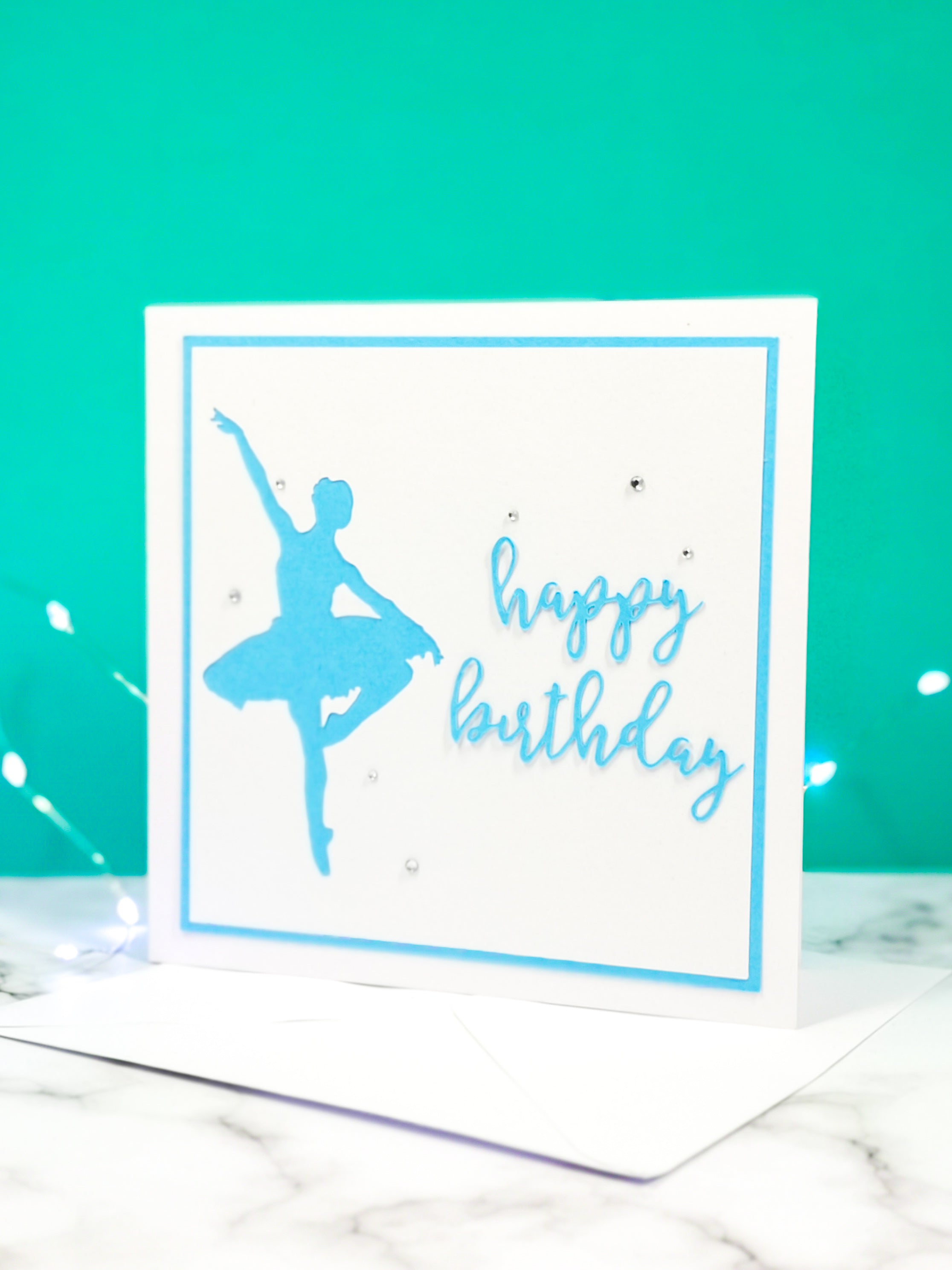 Pirouette | Ballerina Handmade Large Square Silhouette Birthday Card | The Bright Edition