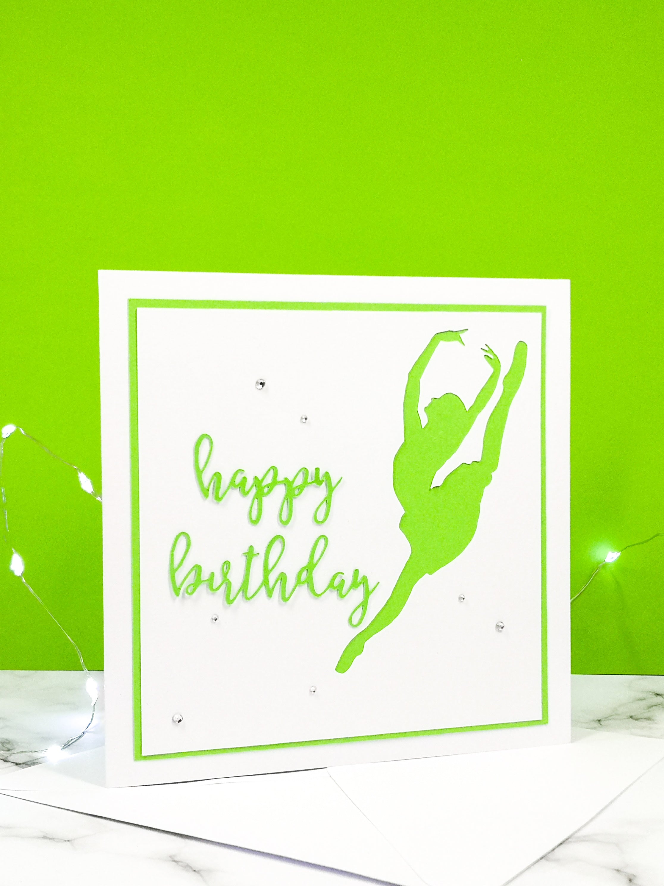 Sissonne | Ballerina Handmade Large Square Silhouette Birthday Card | The Bright Edition