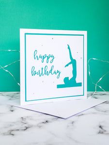 Chest Stand | Handmade Large Square Silhouette Birthday Card | The Bright Edition