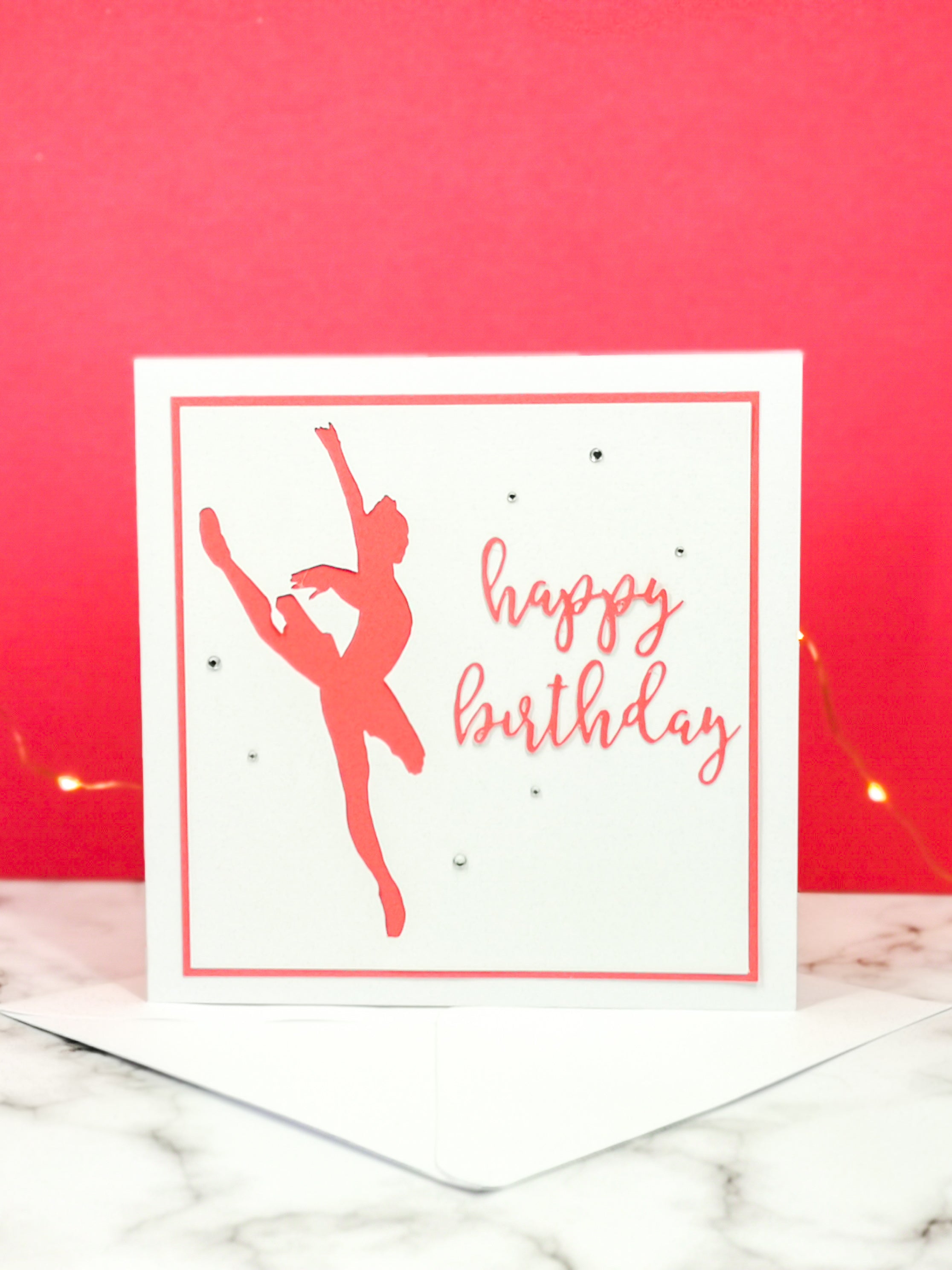 Attitude | Ballerina Handmade Large Square Silhouette Birthday Card | The Bright Edition