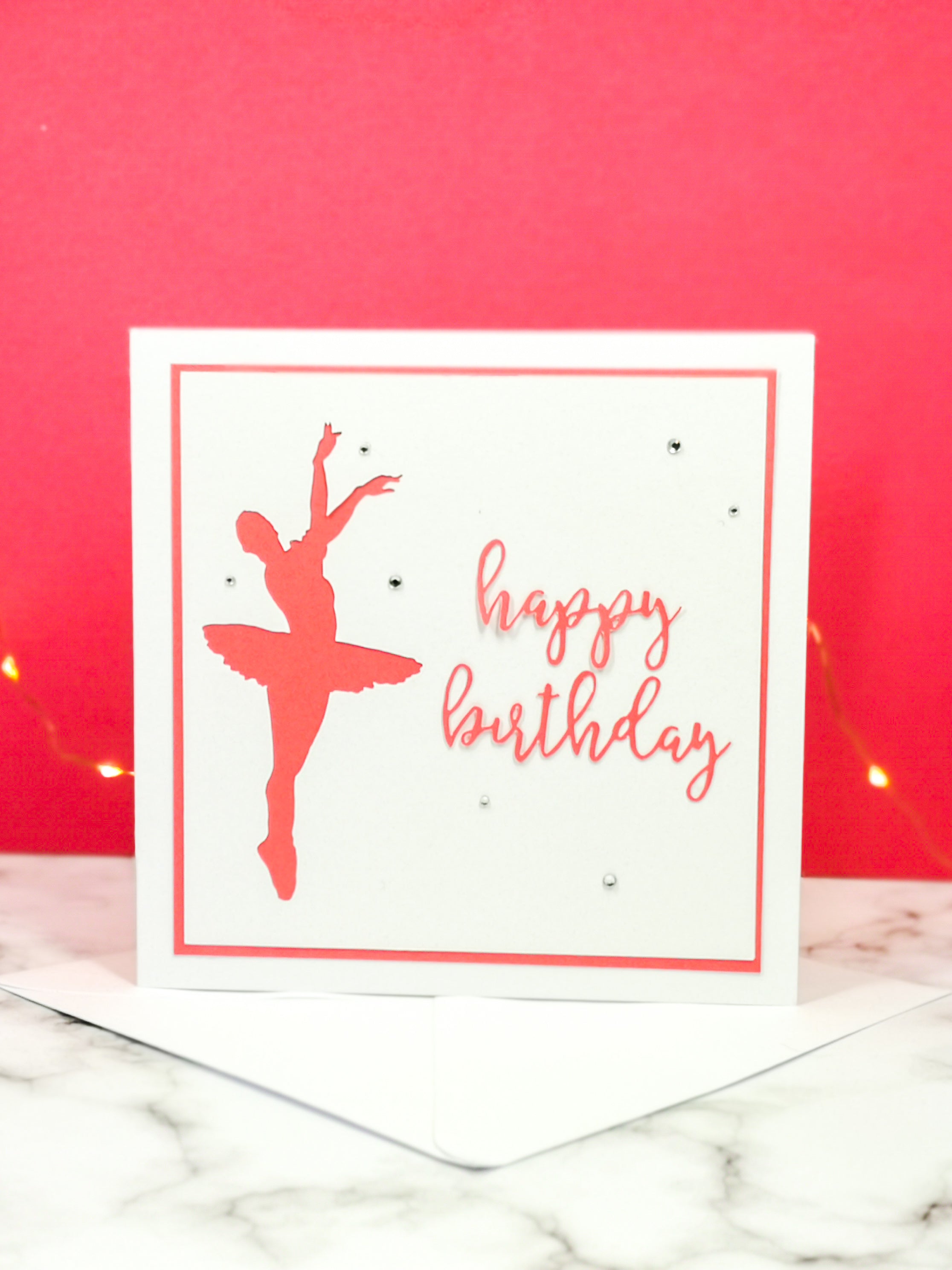 Assemblé | Ballerina Handmade Large Square Silhouette Birthday Card | The Bright Edition