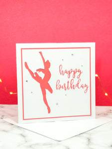 Attitude | Ballerina Handmade Large Square Silhouette Birthday Card | The Bright Edition