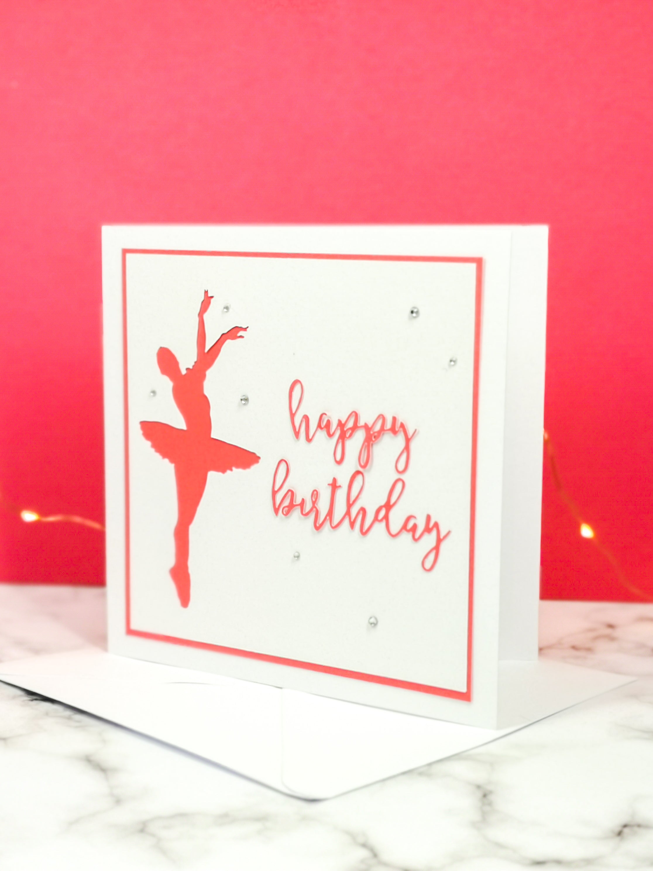 Assemblé | Ballerina Handmade Large Square Silhouette Birthday Card | The Bright Edition