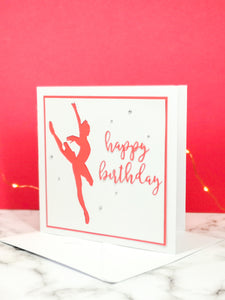 Attitude | Ballerina Handmade Large Square Silhouette Birthday Card | The Bright Edition