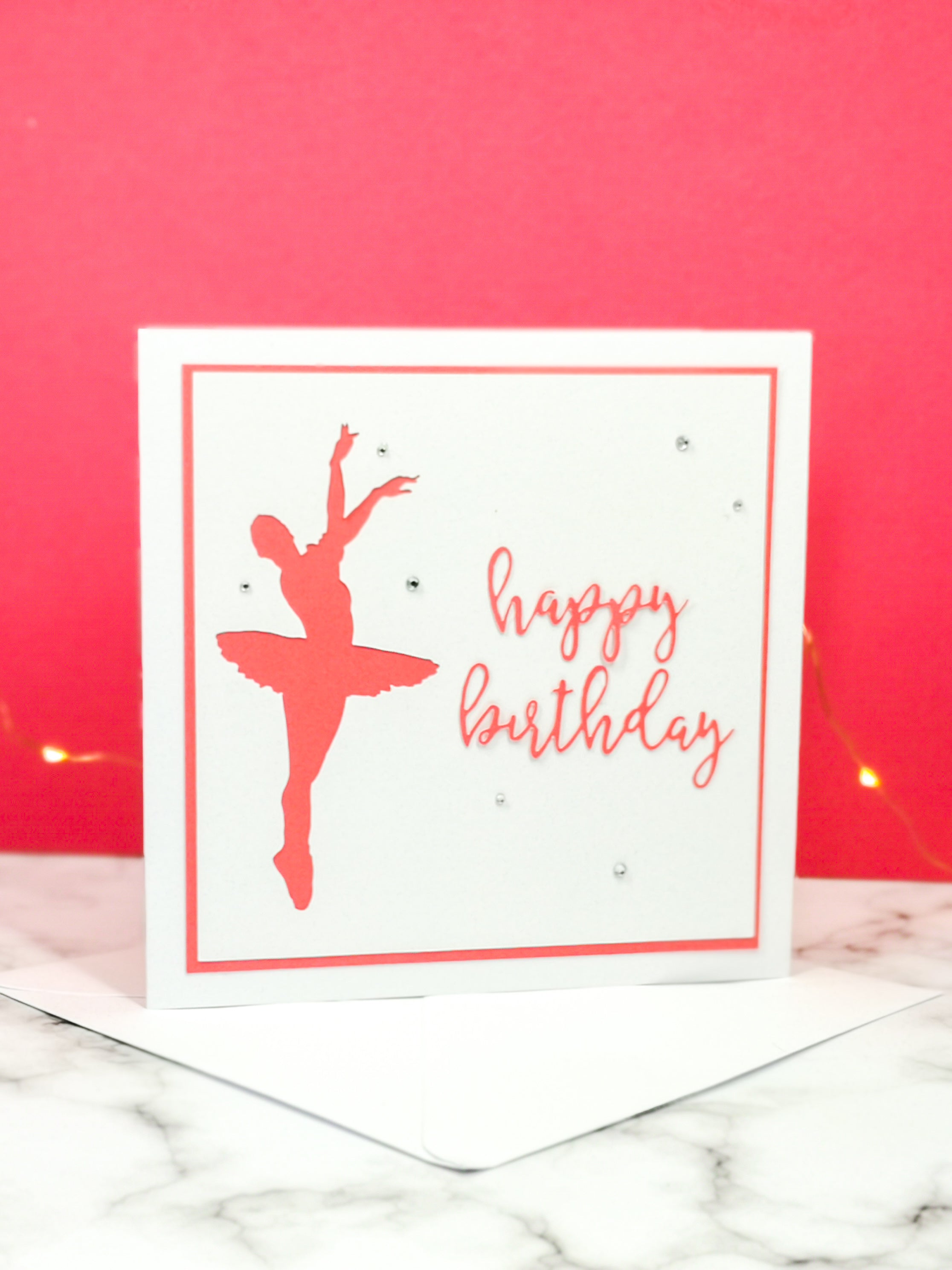 Assemblé | Ballerina Handmade Large Square Silhouette Birthday Card | The Bright Edition