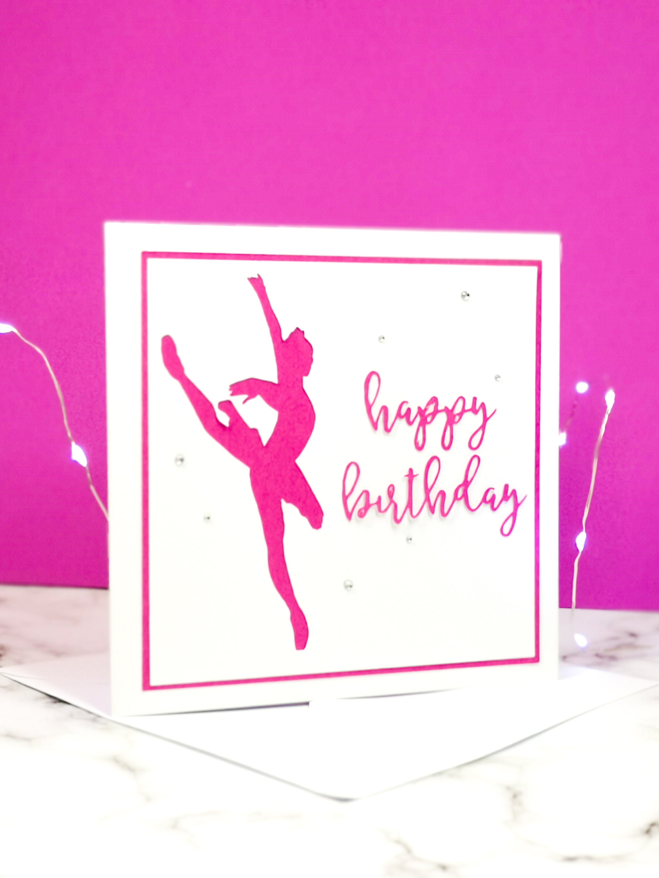 Attitude | Ballerina Handmade Large Square Silhouette Birthday Card | The Bright Edition