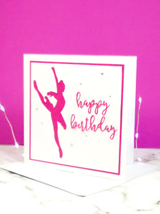 Attitude | Ballerina Handmade Large Square Silhouette Birthday Card | The Bright Edition