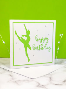 Attitude | Ballerina Handmade Large Square Silhouette Birthday Card | The Bright Edition