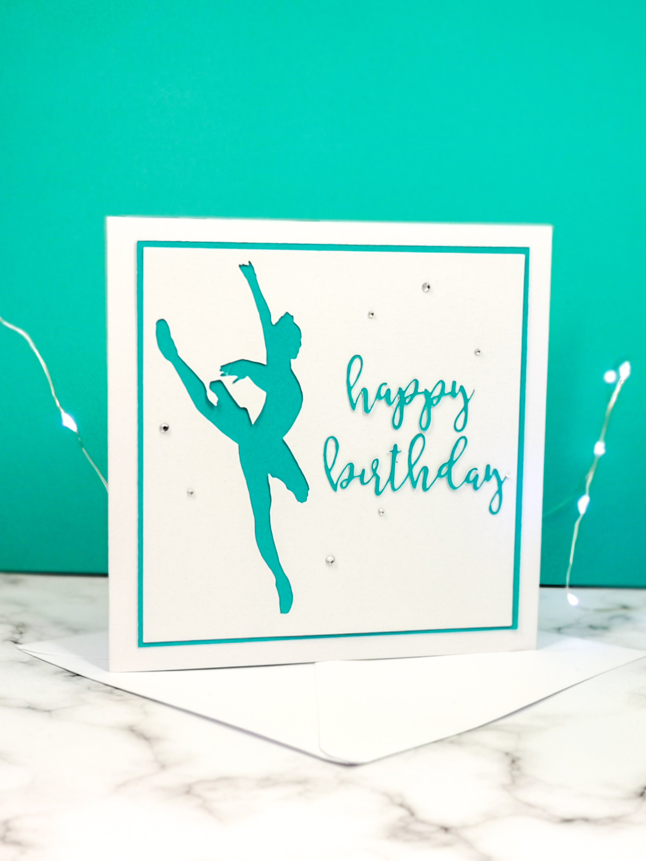 Attitude | Ballerina Handmade Large Square Silhouette Birthday Card | The Bright Edition