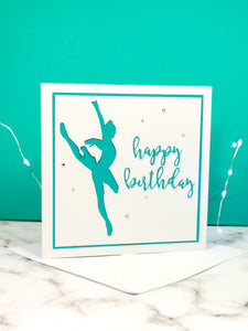 Attitude | Ballerina Handmade Large Square Silhouette Birthday Card | The Bright Edition