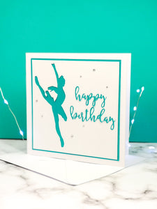 Attitude | Ballerina Handmade Large Square Silhouette Birthday Card | The Bright Edition