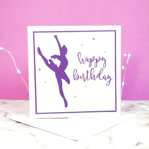 Attitude | Ballerina Handmade Large Square Silhouette Birthday Card | The Bright Edition