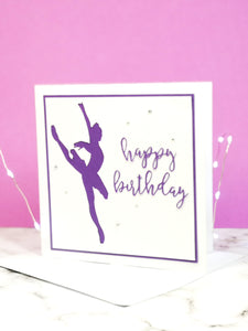 Attitude | Ballerina Handmade Large Square Silhouette Birthday Card | The Bright Edition