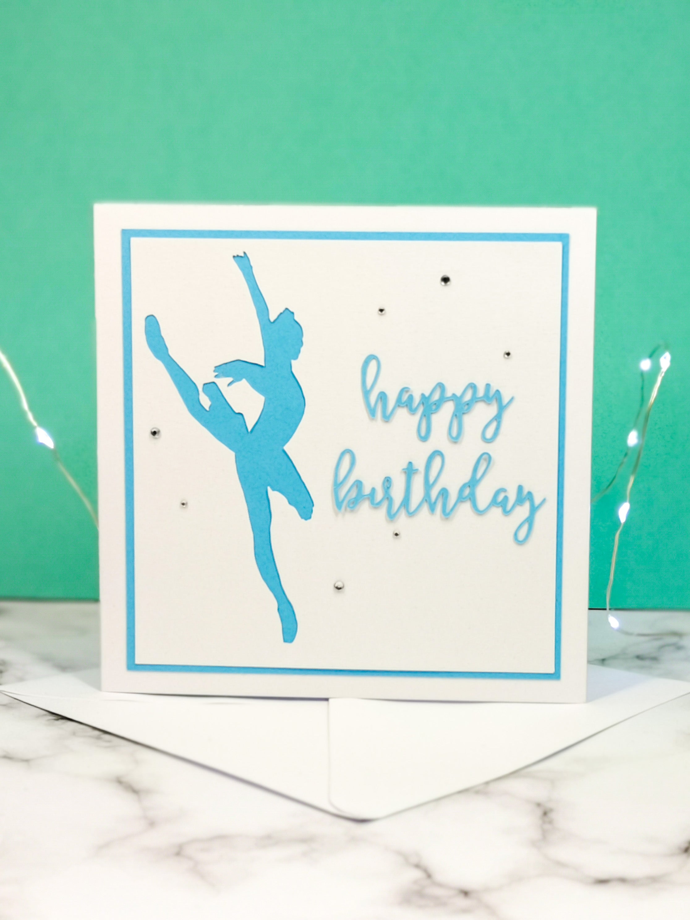 Attitude | Ballerina Handmade Large Square Silhouette Birthday Card | The Bright Edition