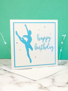 Attitude | Ballerina Handmade Large Square Silhouette Birthday Card | The Bright Edition