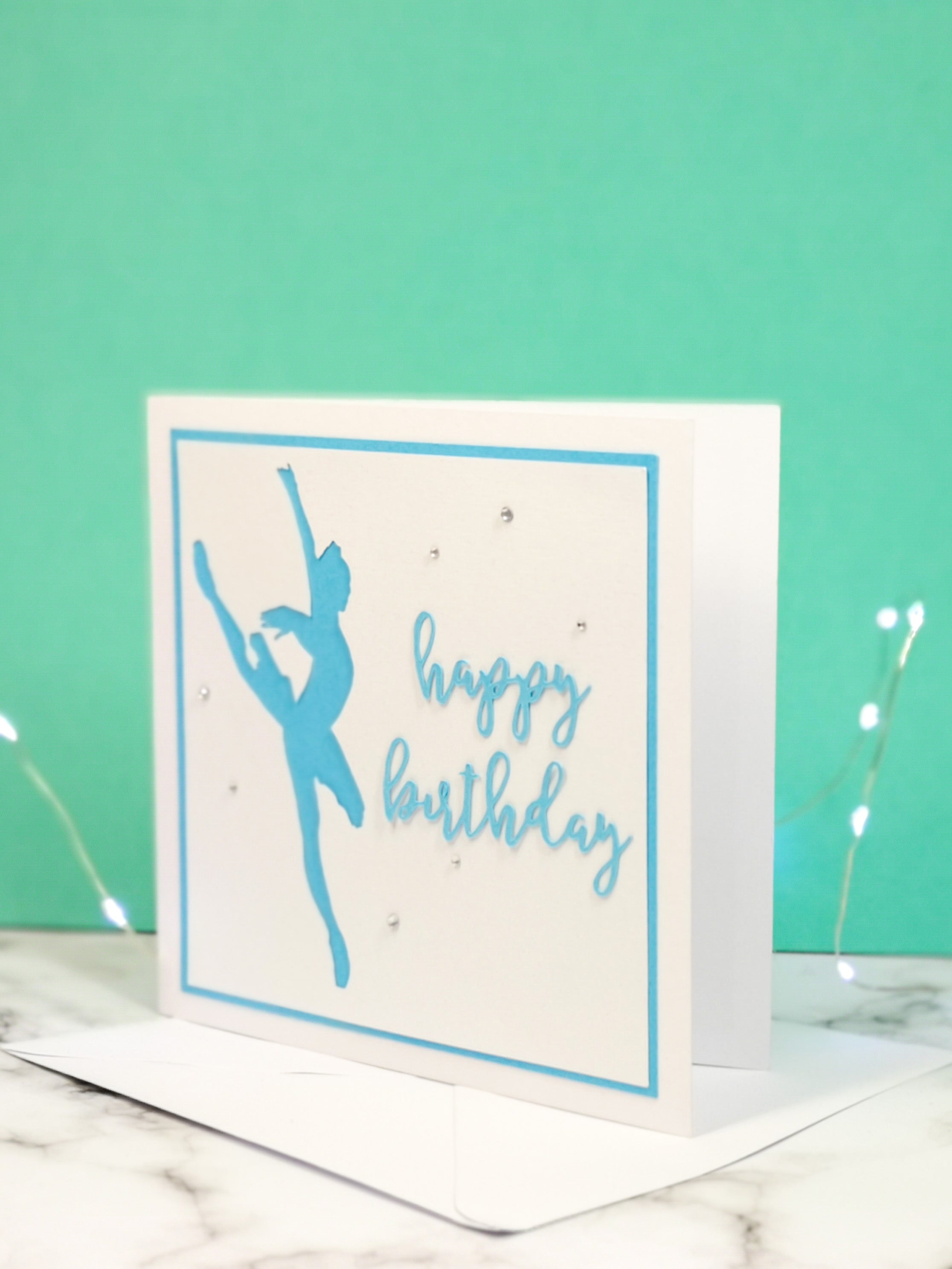 Attitude | Ballerina Handmade Large Square Silhouette Birthday Card | The Bright Edition