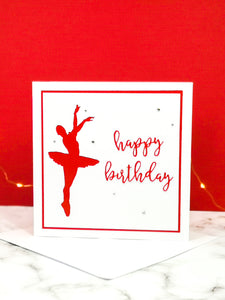 Assemblé | Ballerina Handmade Large Square Silhouette Birthday Card | The Bright Edition