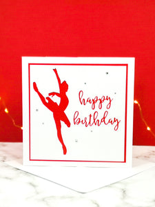 Attitude | Ballerina Handmade Large Square Silhouette Birthday Card | The Bright Edition