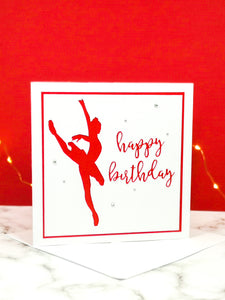 Attitude | Ballerina Handmade Large Square Silhouette Birthday Card | The Bright Edition