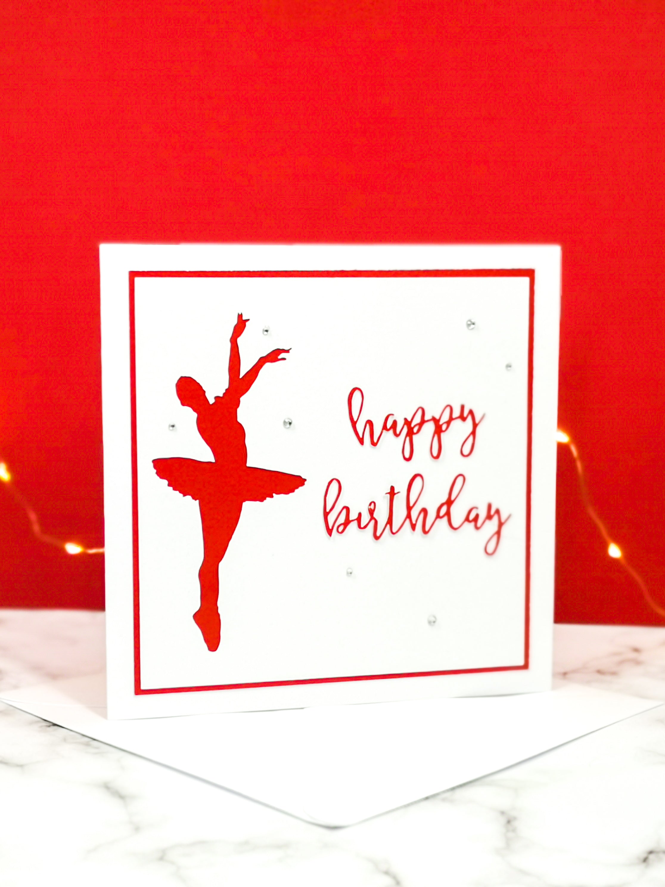 Assemblé | Ballerina Handmade Large Square Silhouette Birthday Card | The Bright Edition