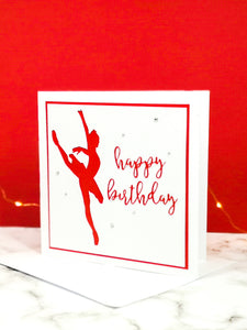 Attitude | Ballerina Handmade Large Square Silhouette Birthday Card | The Bright Edition