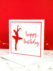 Assemblé | Ballerina Handmade Large Square Silhouette Birthday Card | The Bright Edition