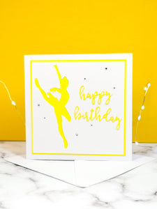 Attitude | Ballerina Handmade Large Square Silhouette Birthday Card | The Bright Edition