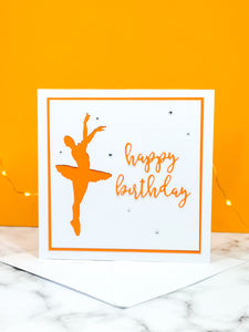 Assemblé | Ballerina Handmade Large Square Silhouette Birthday Card | The Bright Edition