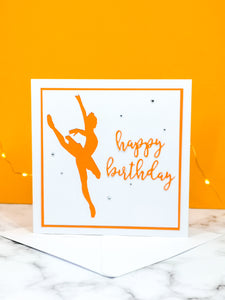 Attitude | Ballerina Handmade Large Square Silhouette Birthday Card | The Bright Edition