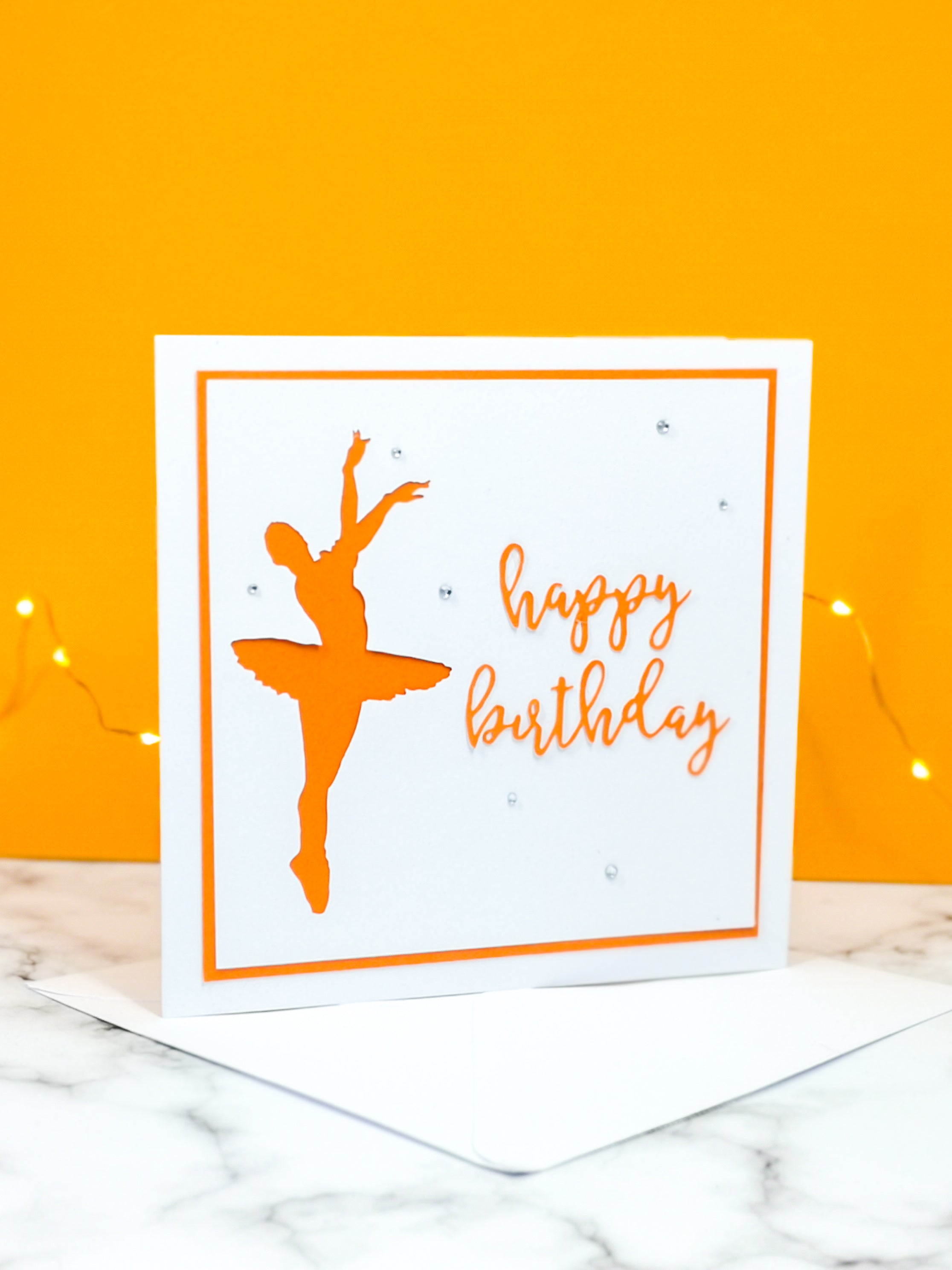 Assemblé | Ballerina Handmade Large Square Silhouette Birthday Card | The Bright Edition