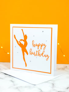 Attitude | Ballerina Handmade Large Square Silhouette Birthday Card | The Bright Edition