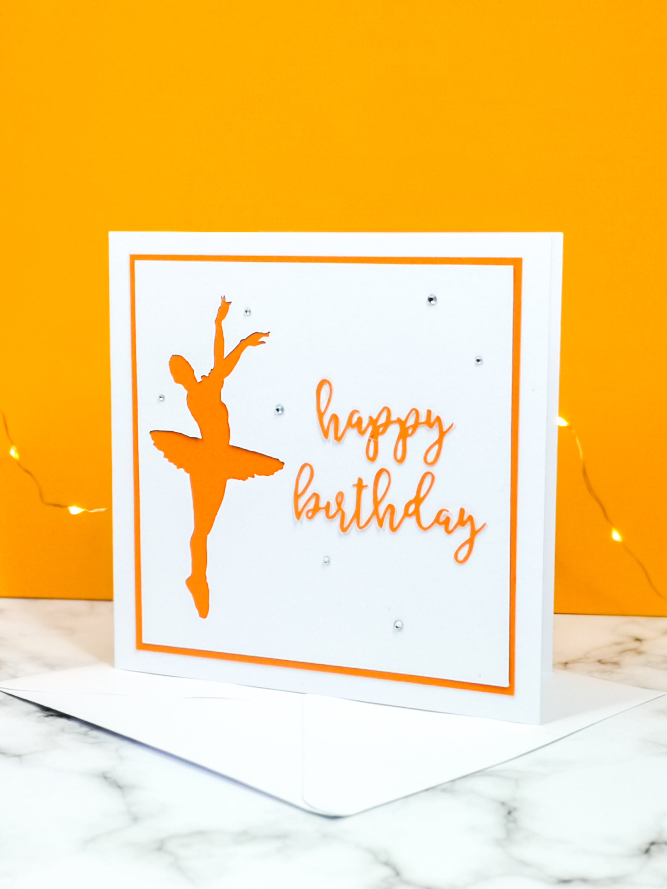 Assemblé | Ballerina Handmade Large Square Silhouette Birthday Card | The Bright Edition