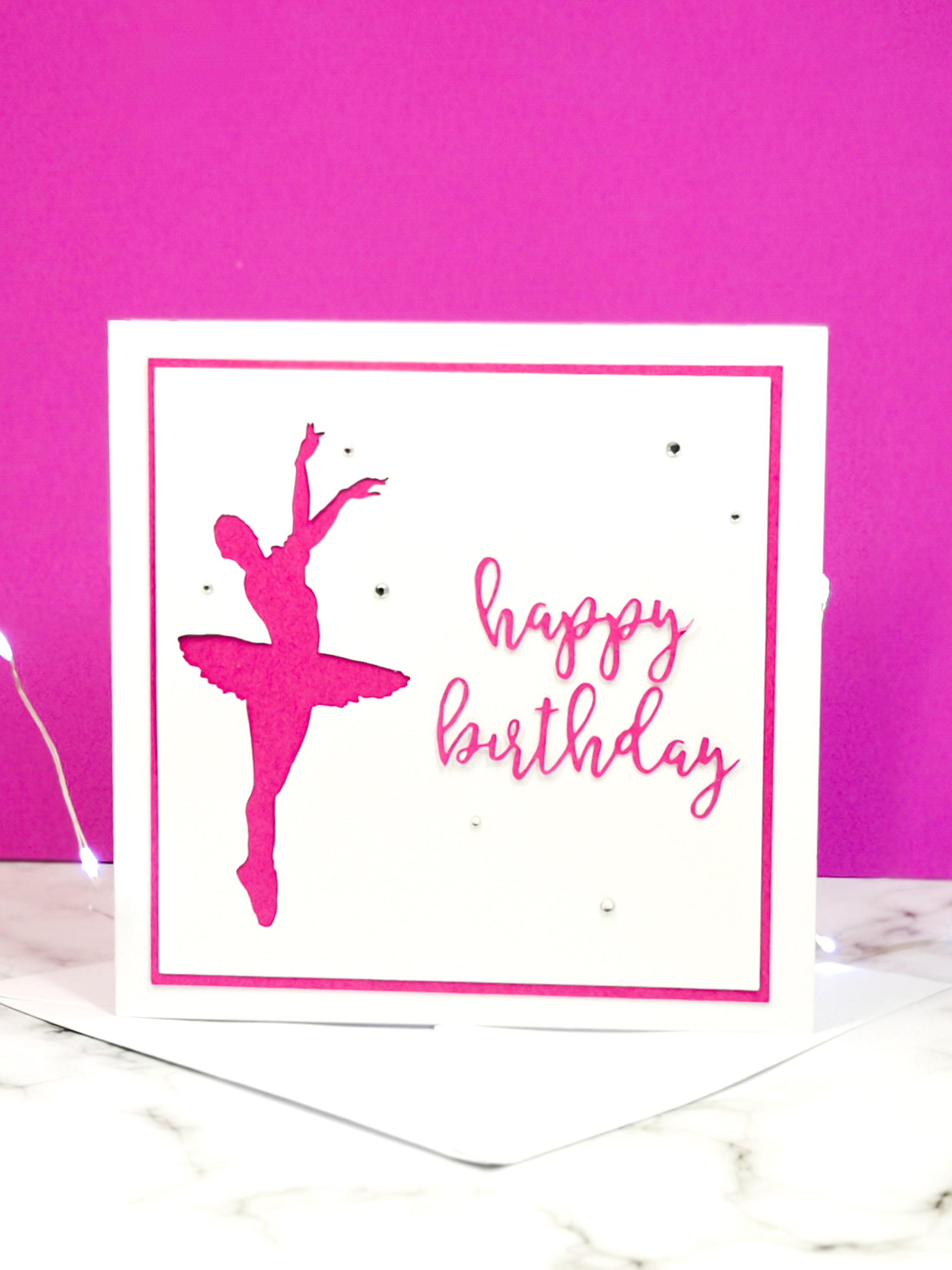 Assemblé | Ballerina Handmade Large Square Silhouette Birthday Card | The Bright Edition