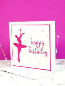 Assemblé | Ballerina Handmade Large Square Silhouette Birthday Card | The Bright Edition