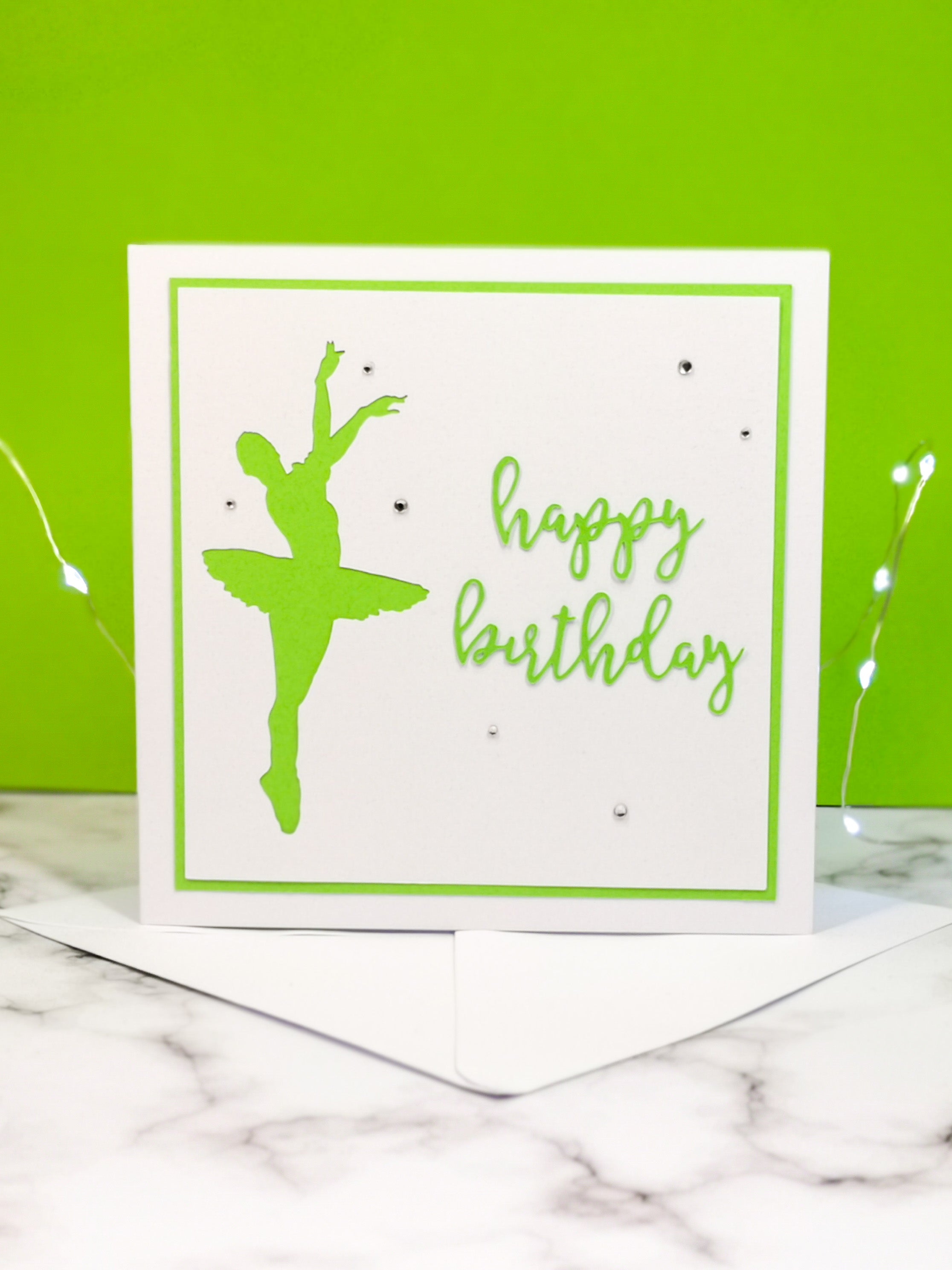 Assemblé | Ballerina Handmade Large Square Silhouette Birthday Card | The Bright Edition