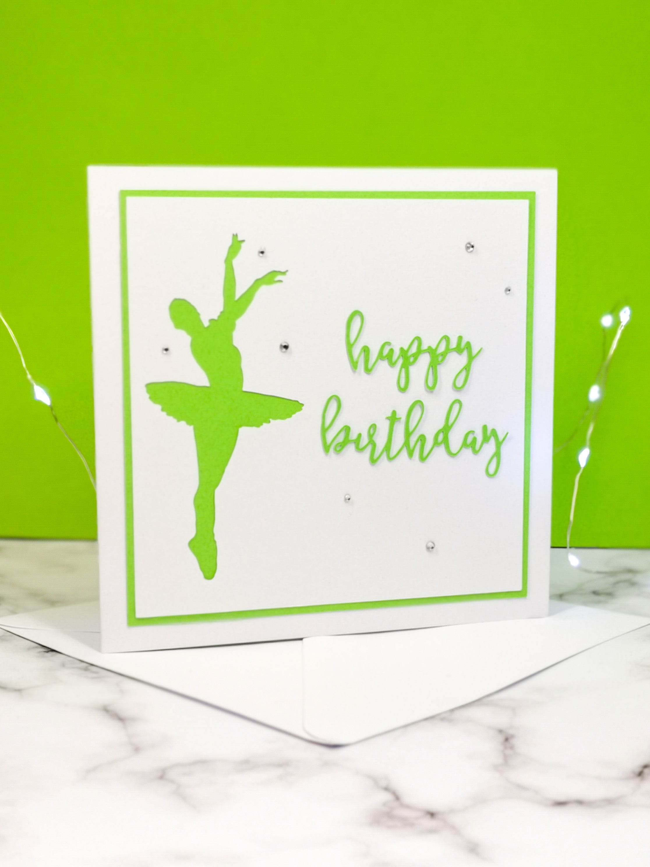 Assemblé | Ballerina Handmade Large Square Silhouette Birthday Card | The Bright Edition