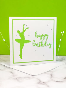 Assemblé | Ballerina Handmade Large Square Silhouette Birthday Card | The Bright Edition