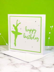 Assemblé | Ballerina Handmade Large Square Silhouette Birthday Card | The Bright Edition