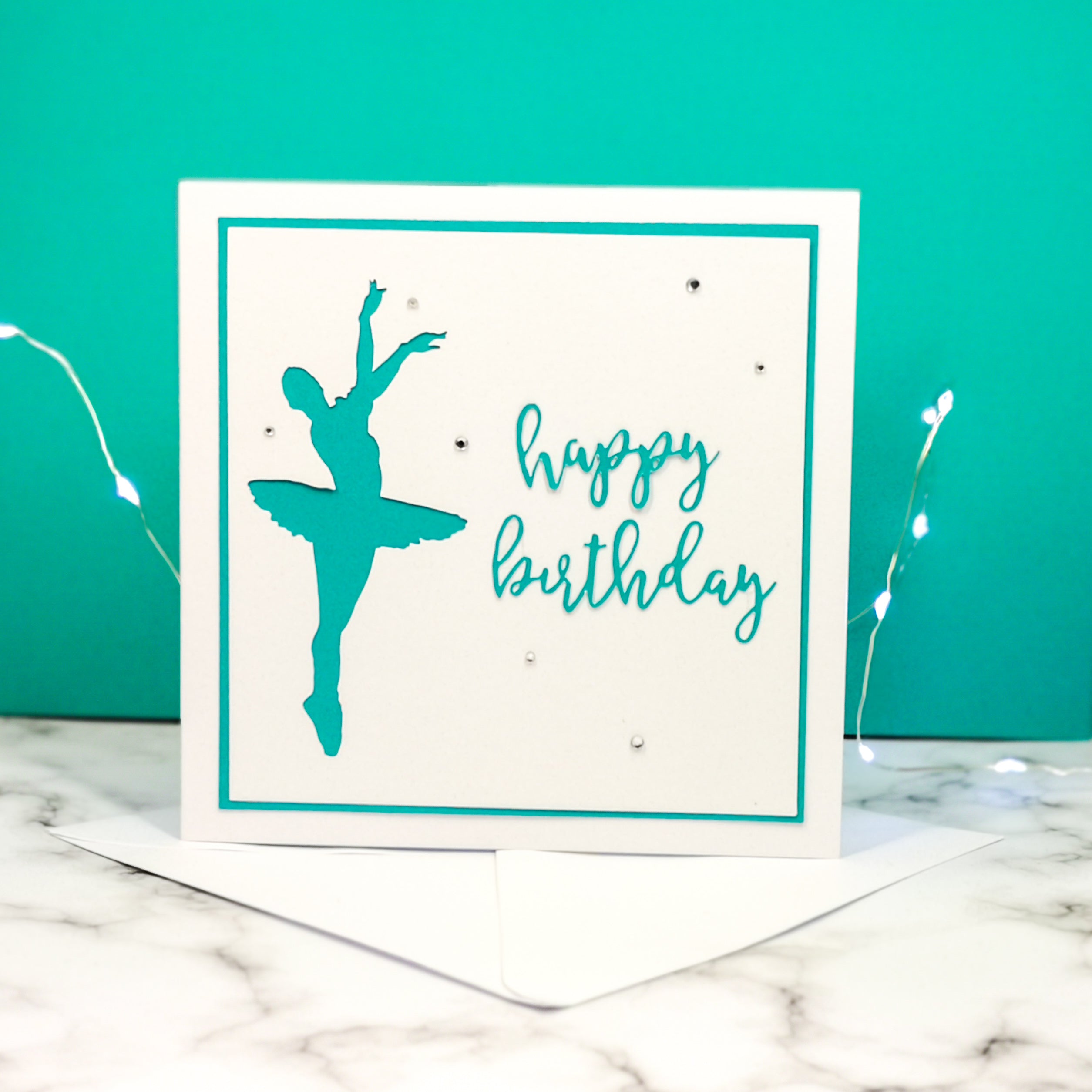 Assemblé | Ballerina Handmade Large Square Silhouette Birthday Card | The Bright Edition