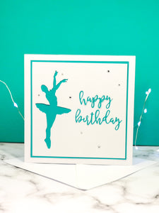 Assemblé | Ballerina Handmade Large Square Silhouette Birthday Card | The Bright Edition