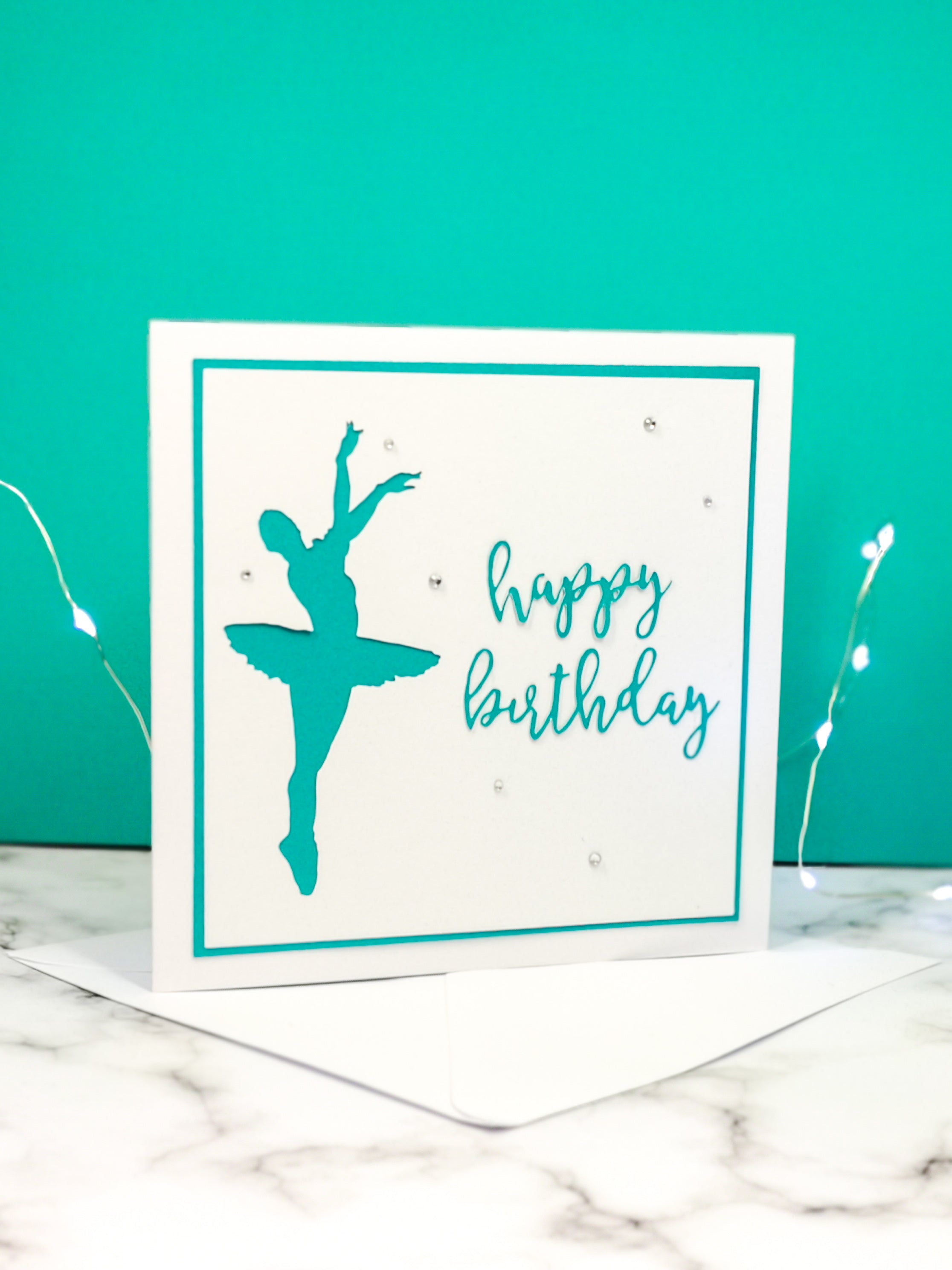 Assemblé | Ballerina Handmade Large Square Silhouette Birthday Card | The Bright Edition