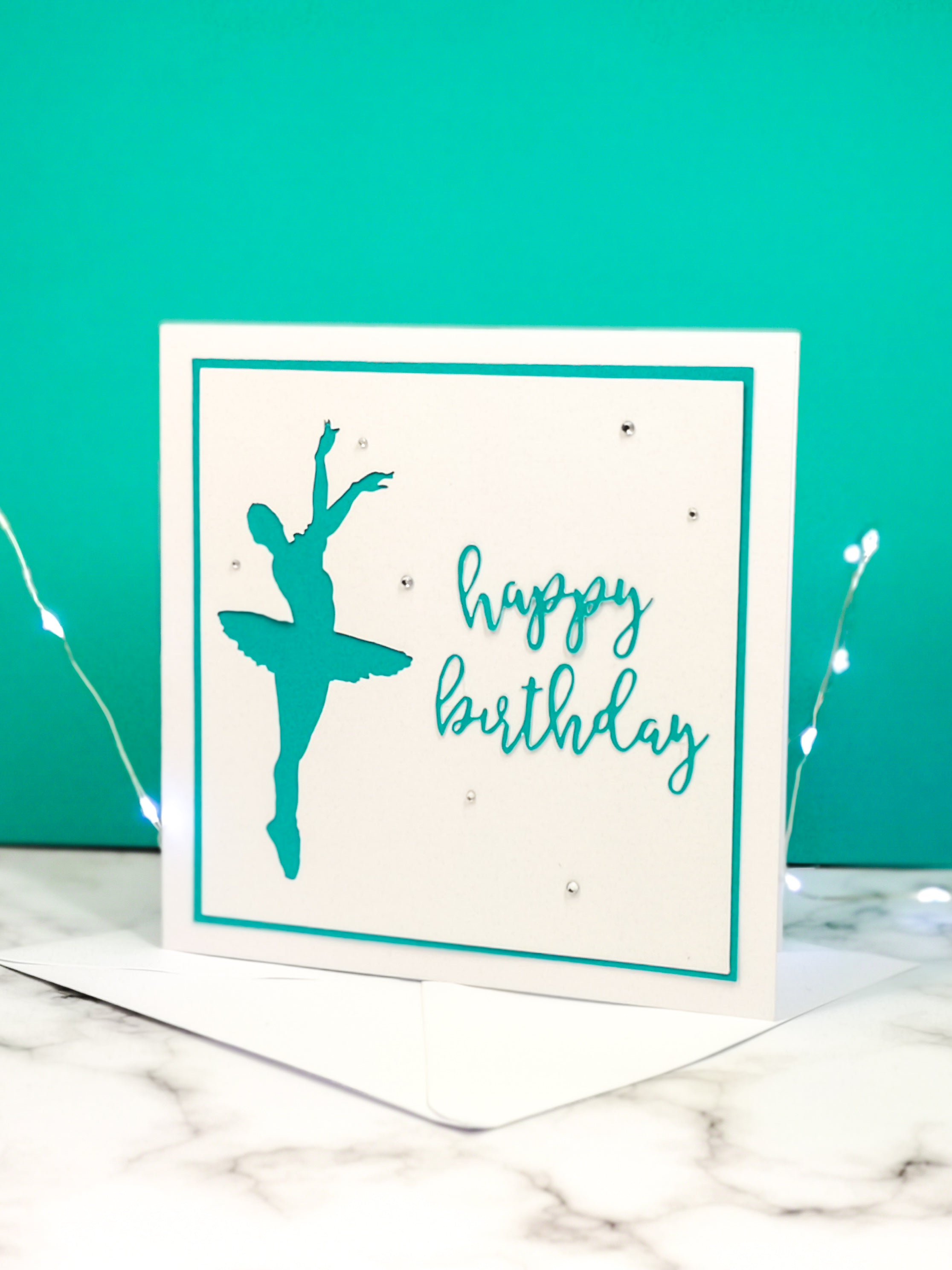 Assemblé | Ballerina Handmade Large Square Silhouette Birthday Card | The Bright Edition