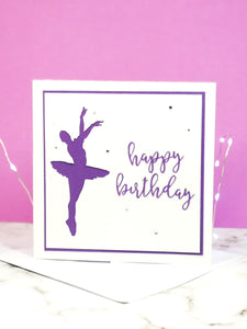 Assemblé | Ballerina Handmade Large Square Silhouette Birthday Card | The Bright Edition