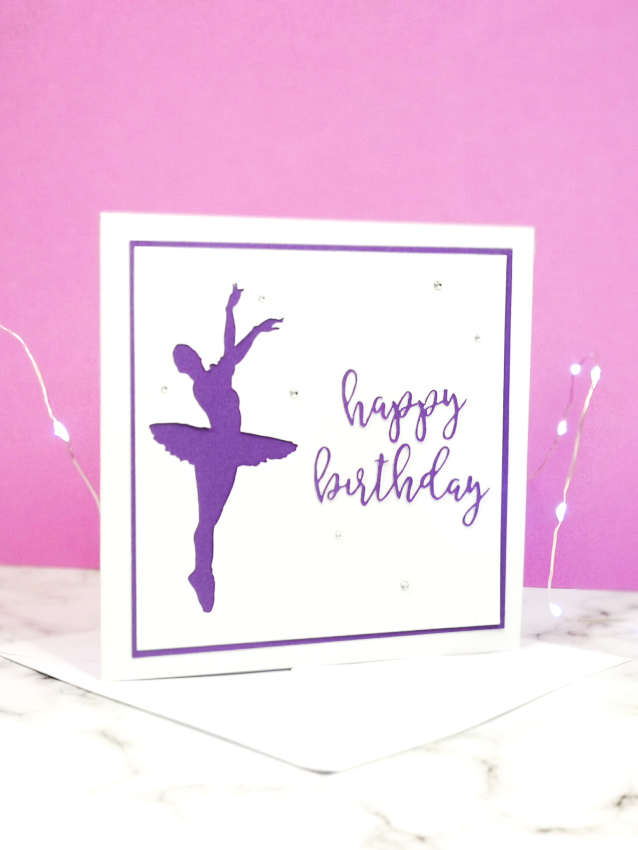 Assemblé | Ballerina Handmade Large Square Silhouette Birthday Card | The Bright Edition