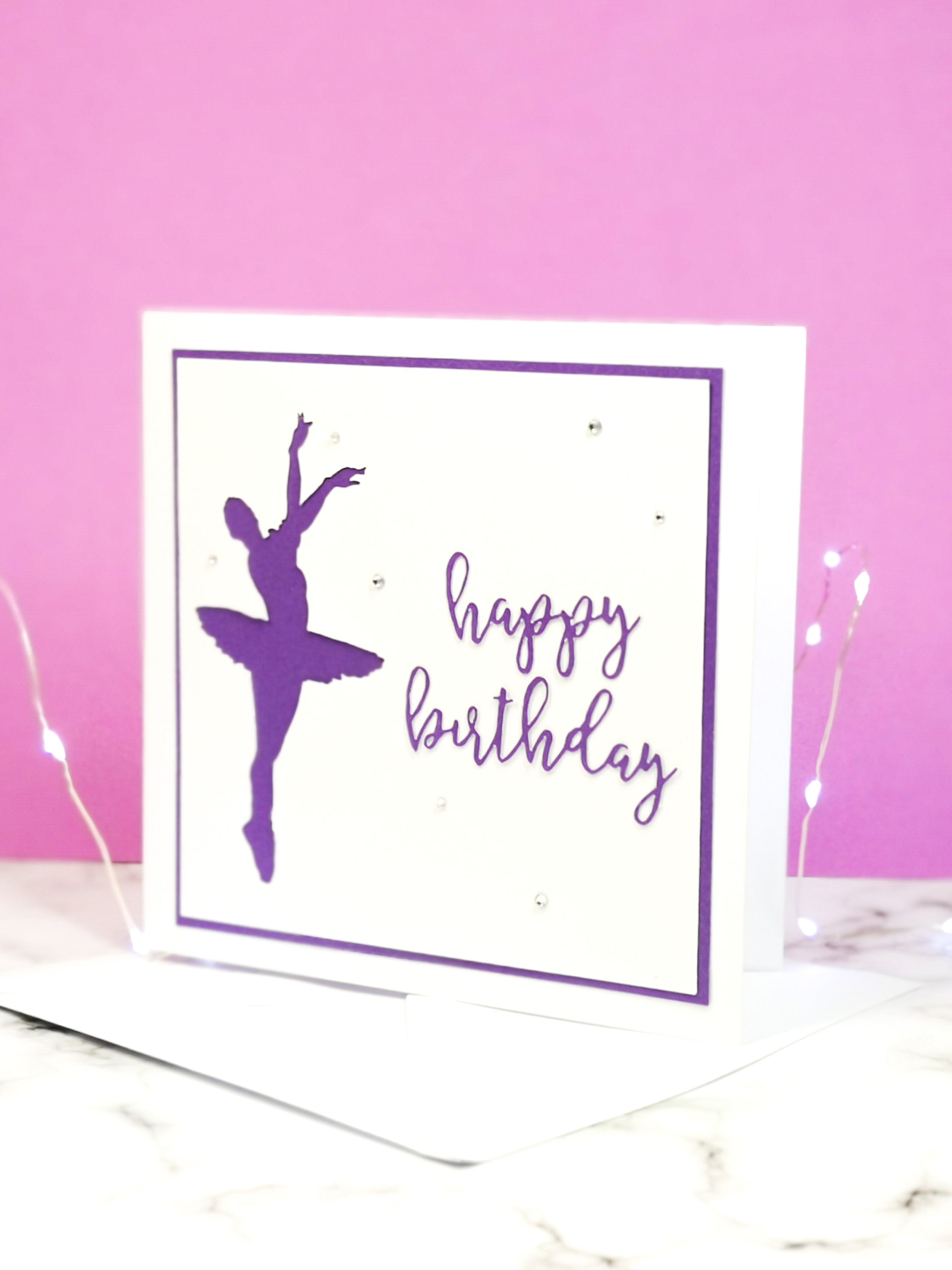 Assemblé | Ballerina Handmade Large Square Silhouette Birthday Card | The Bright Edition