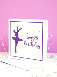 Assemblé | Ballerina Handmade Large Square Silhouette Birthday Card | The Bright Edition