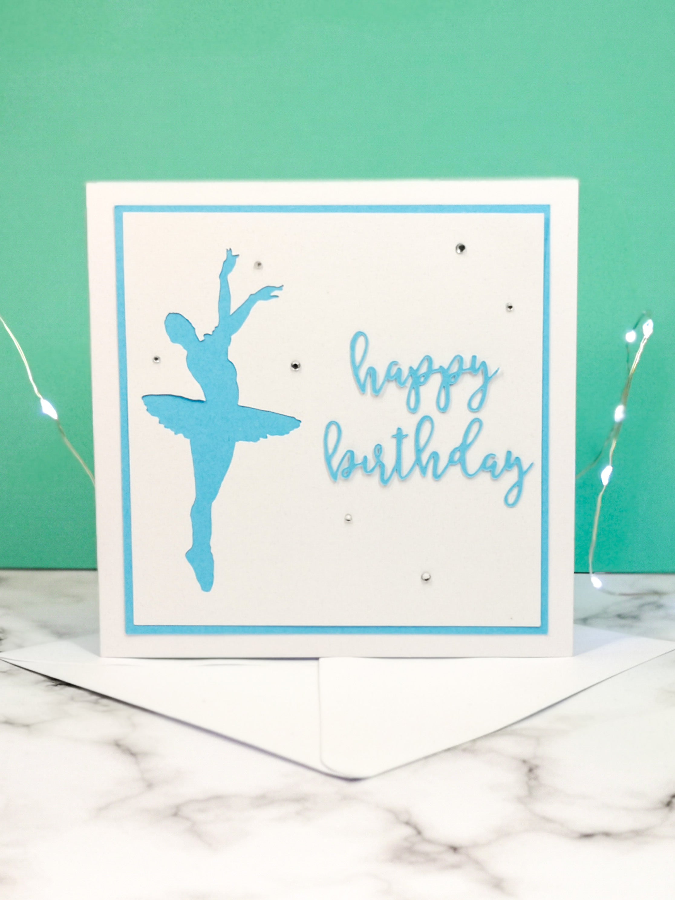 Assemblé | Ballerina Handmade Large Square Silhouette Birthday Card | The Bright Edition