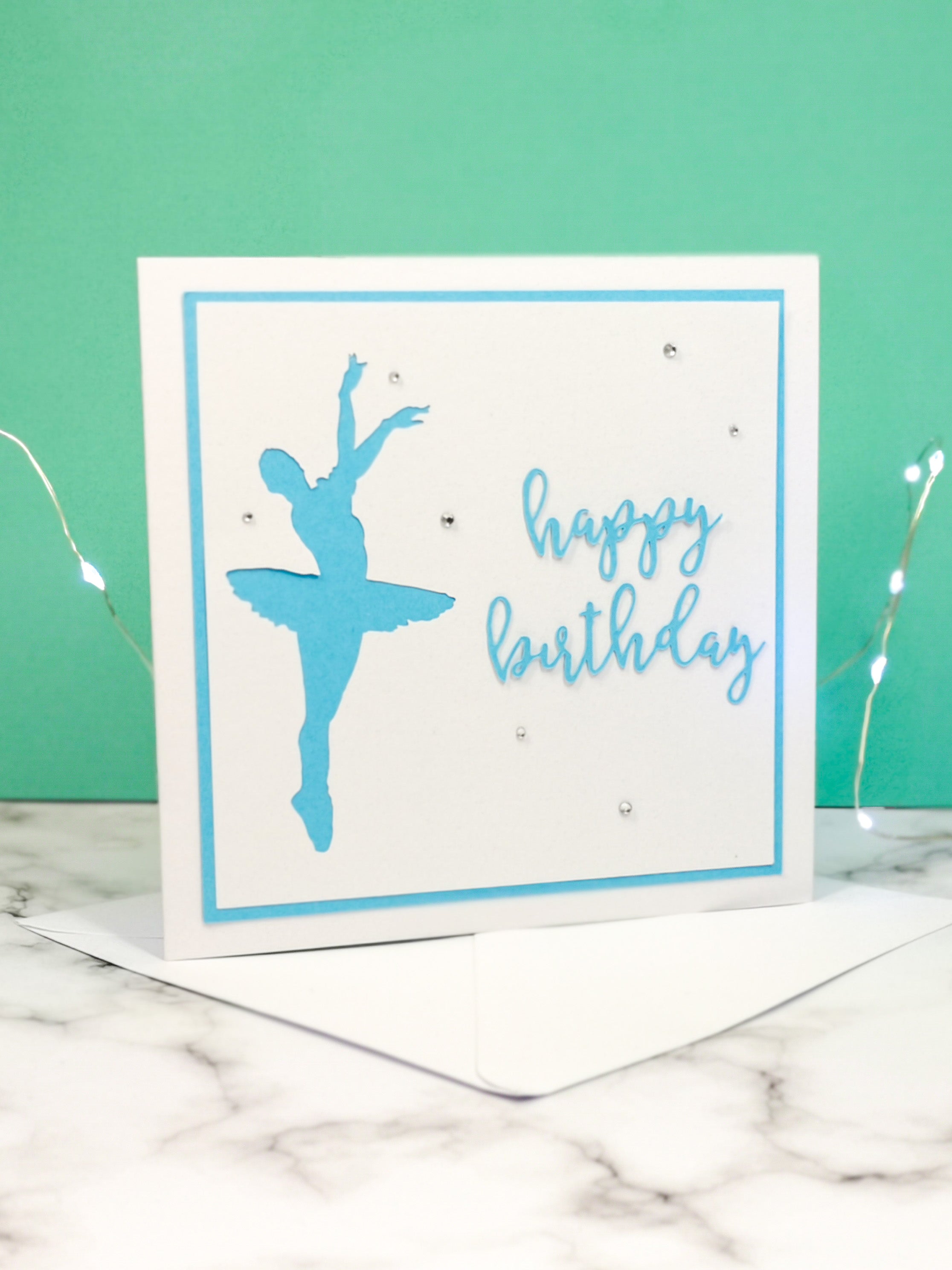 Assemblé | Ballerina Handmade Large Square Silhouette Birthday Card | The Bright Edition