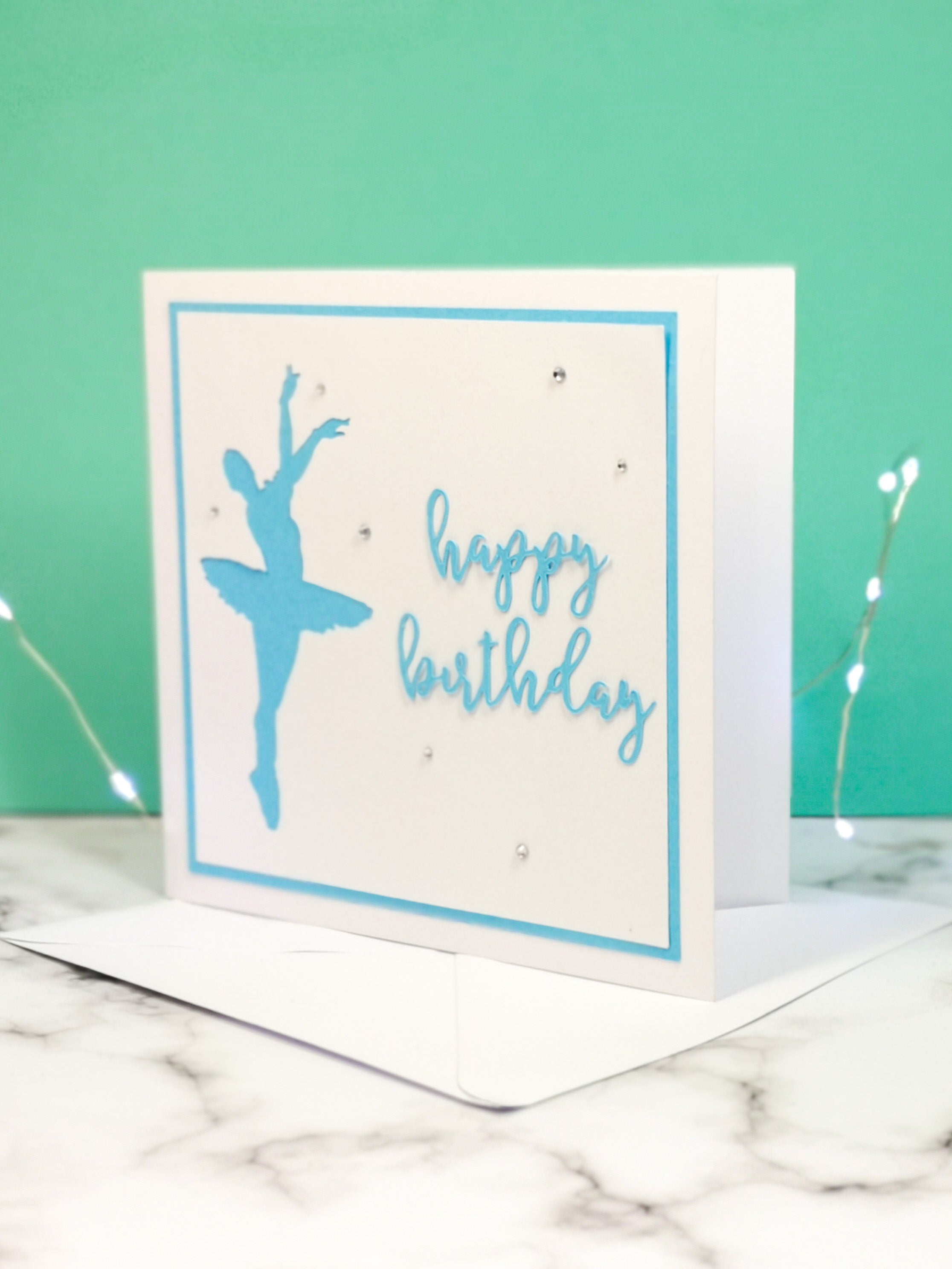 Assemblé | Ballerina Handmade Large Square Silhouette Birthday Card | The Bright Edition