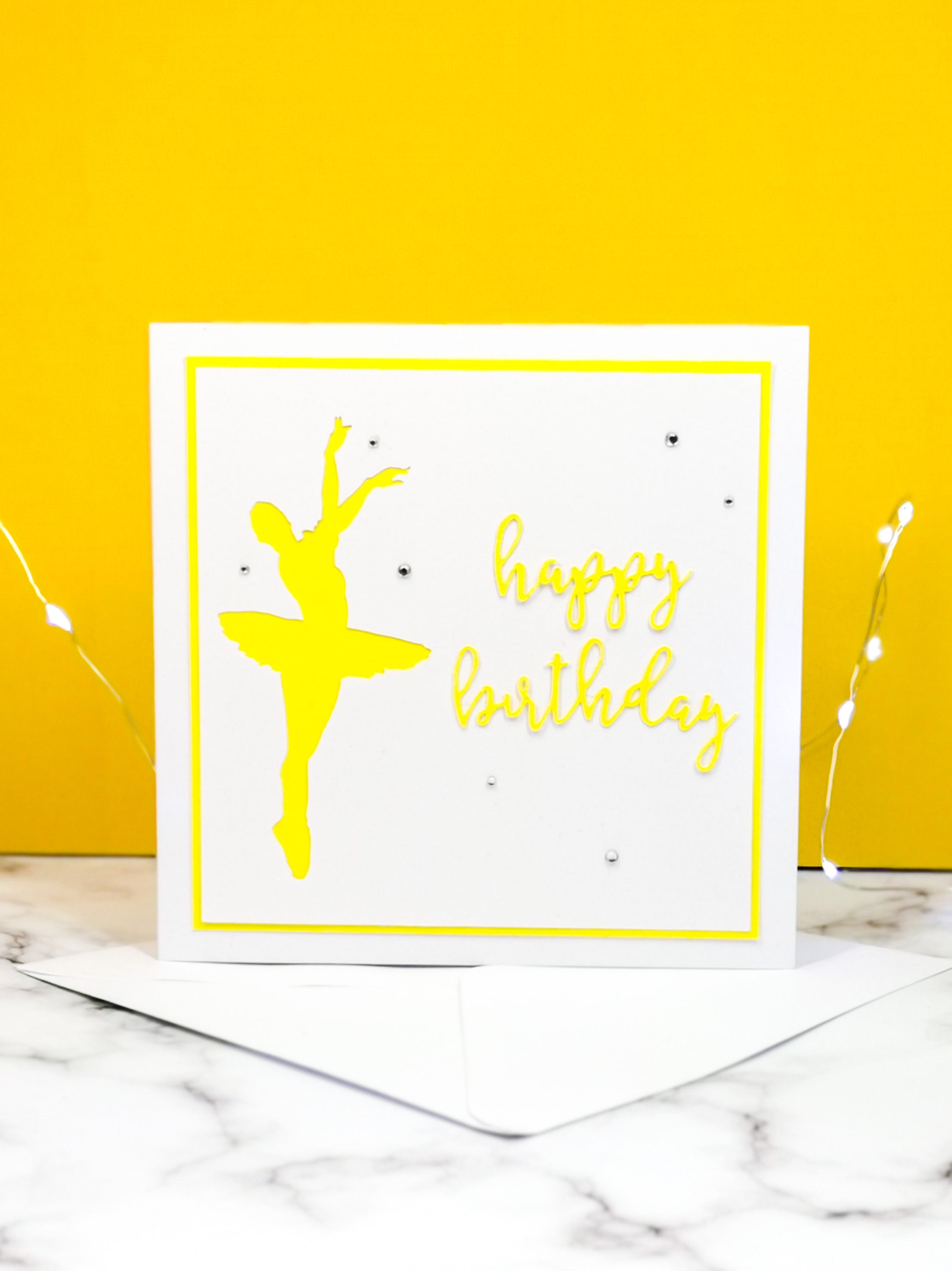 Assemblé | Ballerina Handmade Large Square Silhouette Birthday Card | The Bright Edition